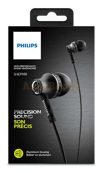 PHILIPS SHE9100 High Performance in-Ear Earphones Headphones - Box