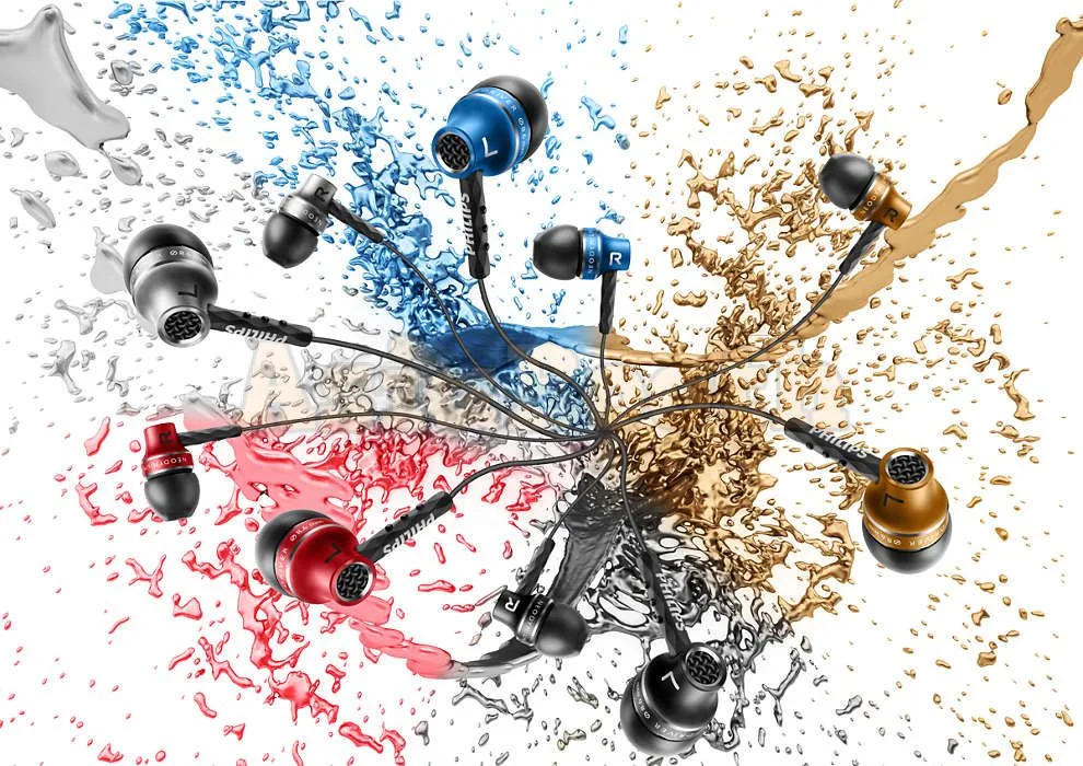 PHILIPS SHE9100 High Performance in-Ear Earphones Headphones - Colors