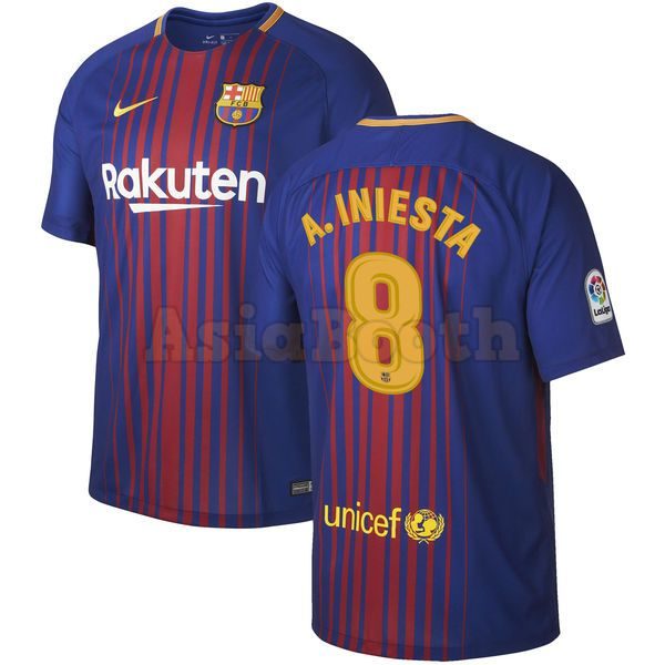 2017-2018 Barcelona Home Jersey (Andres Iniesta)