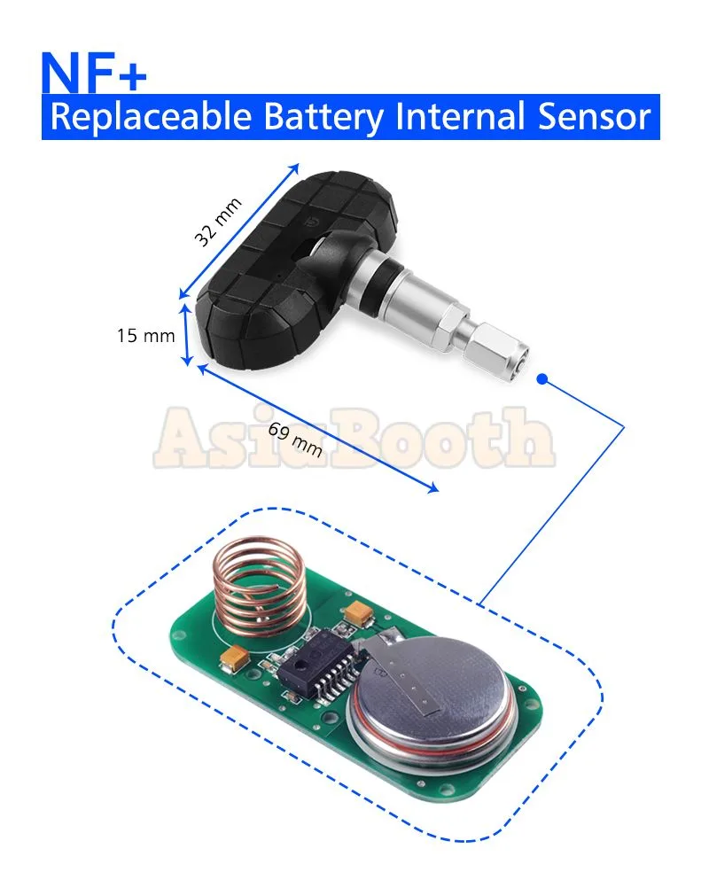 CAREUD NF+ Internal Sensor For Car Bike TPMS Replacement
