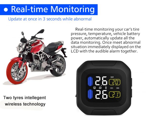 CAREUD M3 Universal TPMS Tire Pressure Monitor For Motorcycle Bike