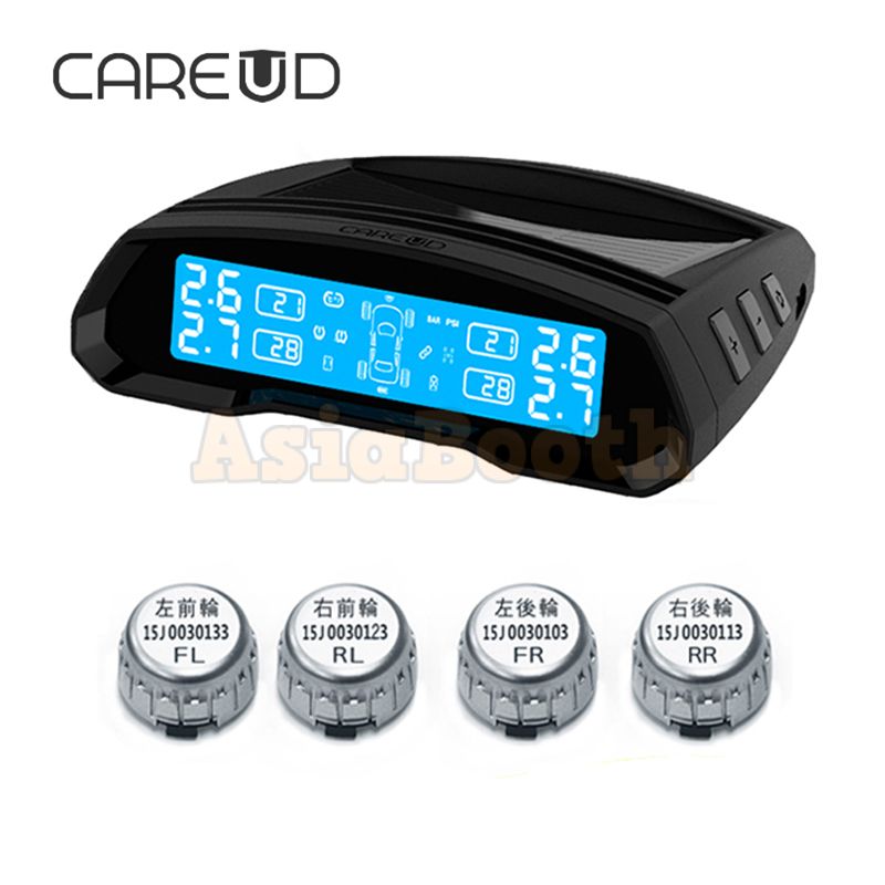 CAREUD T802 Universal TPMS Tire Pressure Monitor For Car - Solar Panel External Sensor
