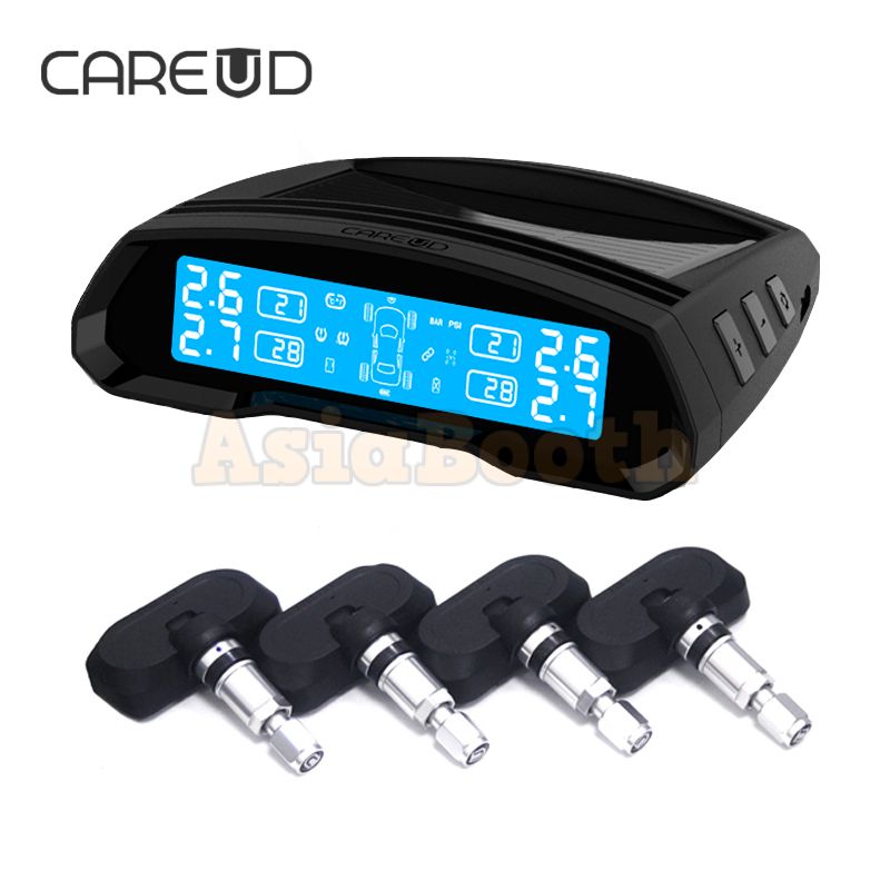CAREUD T802 Universal TPMS Tire Pressure Monitor For Car - Solar Panel ...