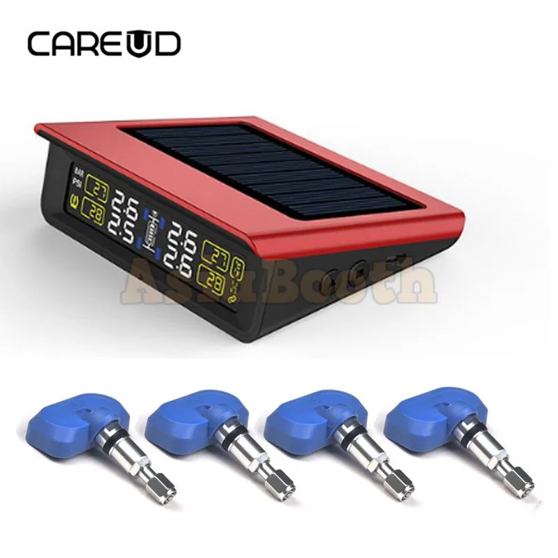 CAREUD T86 Universal TPMS Tire Pressure Monitor For Car SUV - Internal Sensor Red