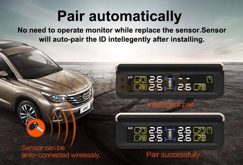 CAREUD T86 Universal TPMS Tire Pressure Monitor For Car SUV - Solar Power