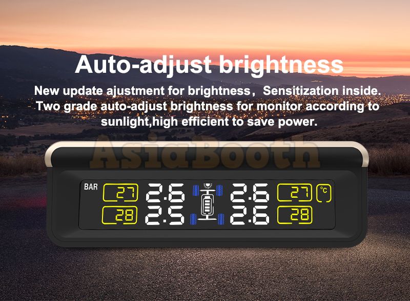 CAREUD T86 Universal TPMS Tire Pressure Monitor For Car SUV - Solar Power