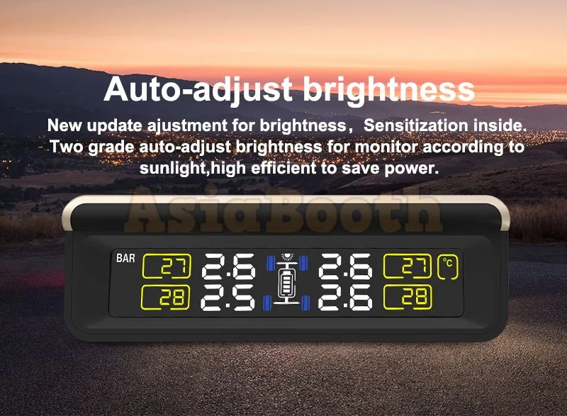 CAREUD T86 Universal TPMS Tire Pressure Monitor For Car SUV - Solar Power