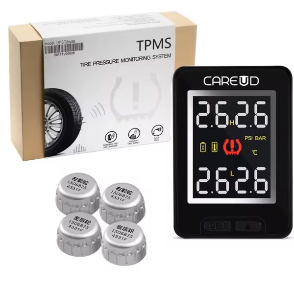 CAREUD TPMS U912 Universal TPMS Tire Pressure Monitor For Japanese Cars - External Sensor