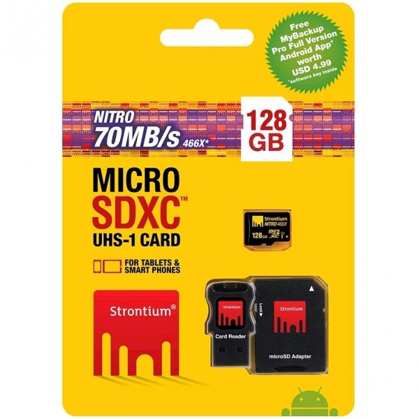 Strontium Nitro MicroSD SDHC UHS-I TF Card Class10 With Adapter - 128GB