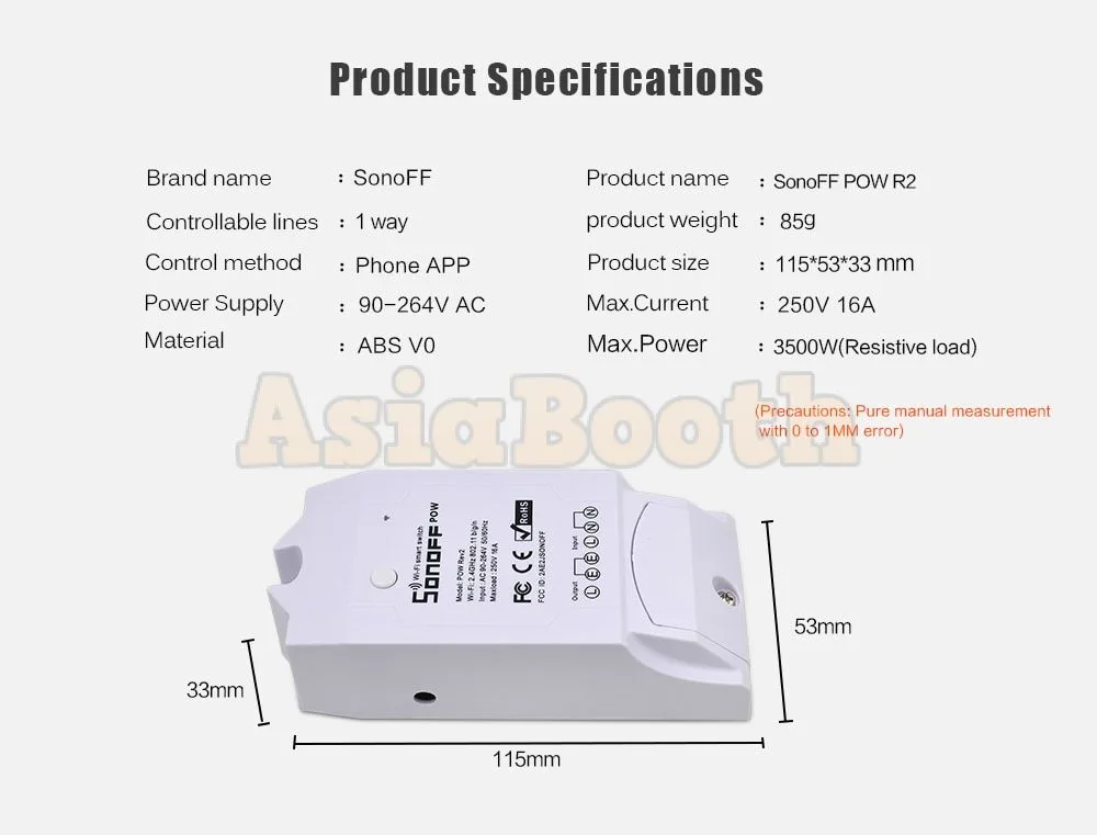 Sonoff POW R2 Wireless Power Utility Watt Meter