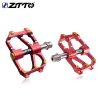 Bicycle CNC Aluminum Pedals Antiskid 6 Sealed Bearing ZTTO (Red)