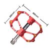 Bicycle CNC Aluminum Pedals Antiskid 6 Sealed Bearing ZTTO (Red)