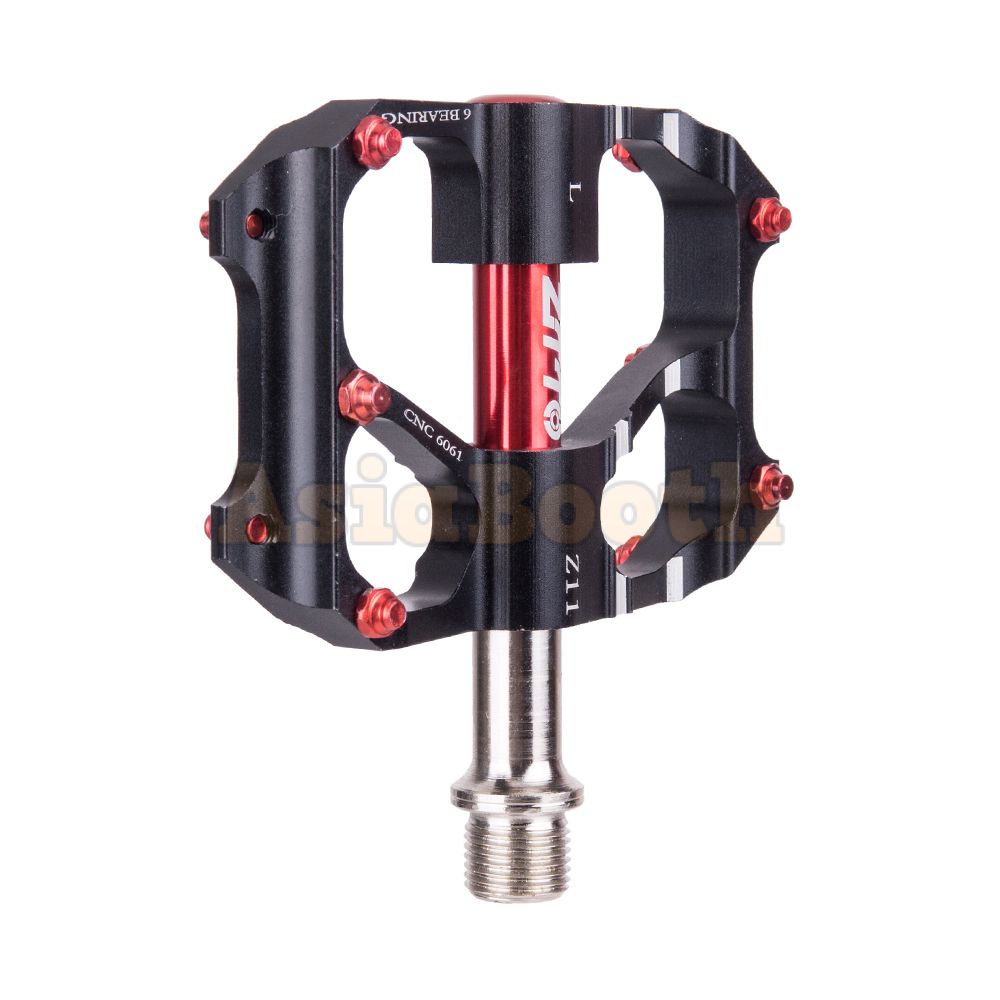 Bicycle CNC Aluminum Pedals Antiskid 6 Sealed Bearing ZTTO (Black)