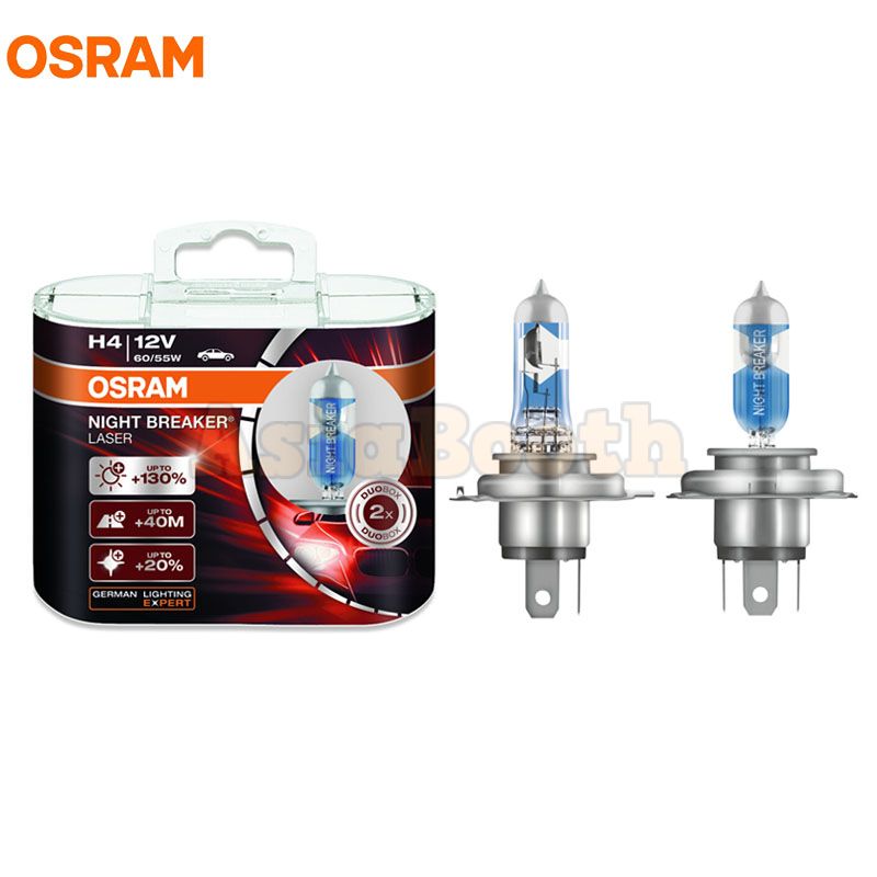 OSRAM Night Breaker Laser NBL Halogen Bulbs (H4, H7) - Asia Booth
