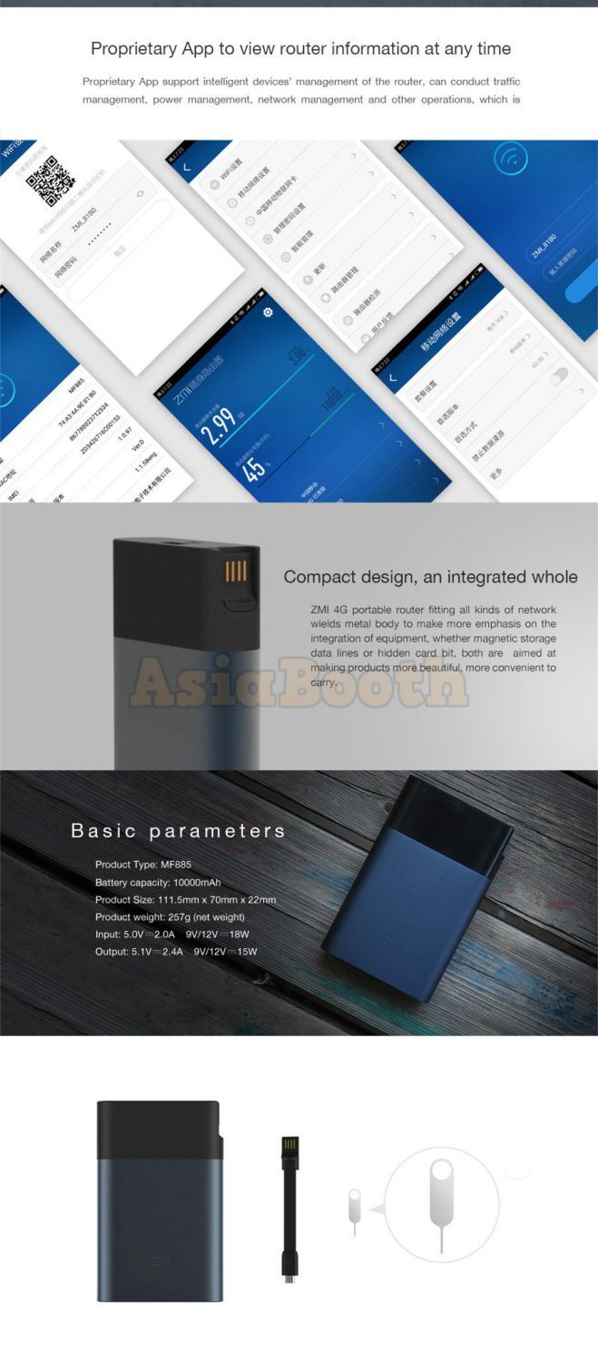 ZMi MF885 3G/4G LTE with Powerbank 10000mAh by Xiaomi