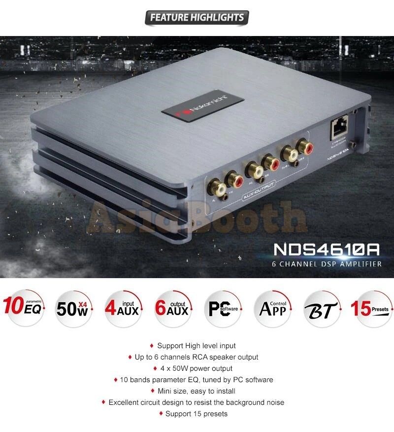 Nakamichi NDS4610A Car Audio Digital Signal Processor 6Ch DSP Amplifier
