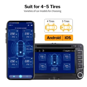 Deelife BLM8 TPMS for Android & iOS – 4/5 Tire Bluetooth BLE Sensor Kit