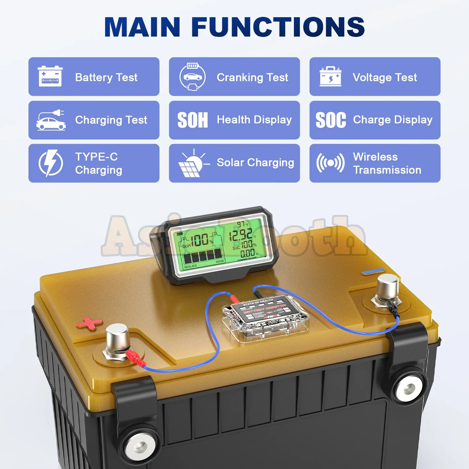 ANCEL BM200 PRO 12V LED Display - Car Battery Monitoring System Health Analyzer Tools