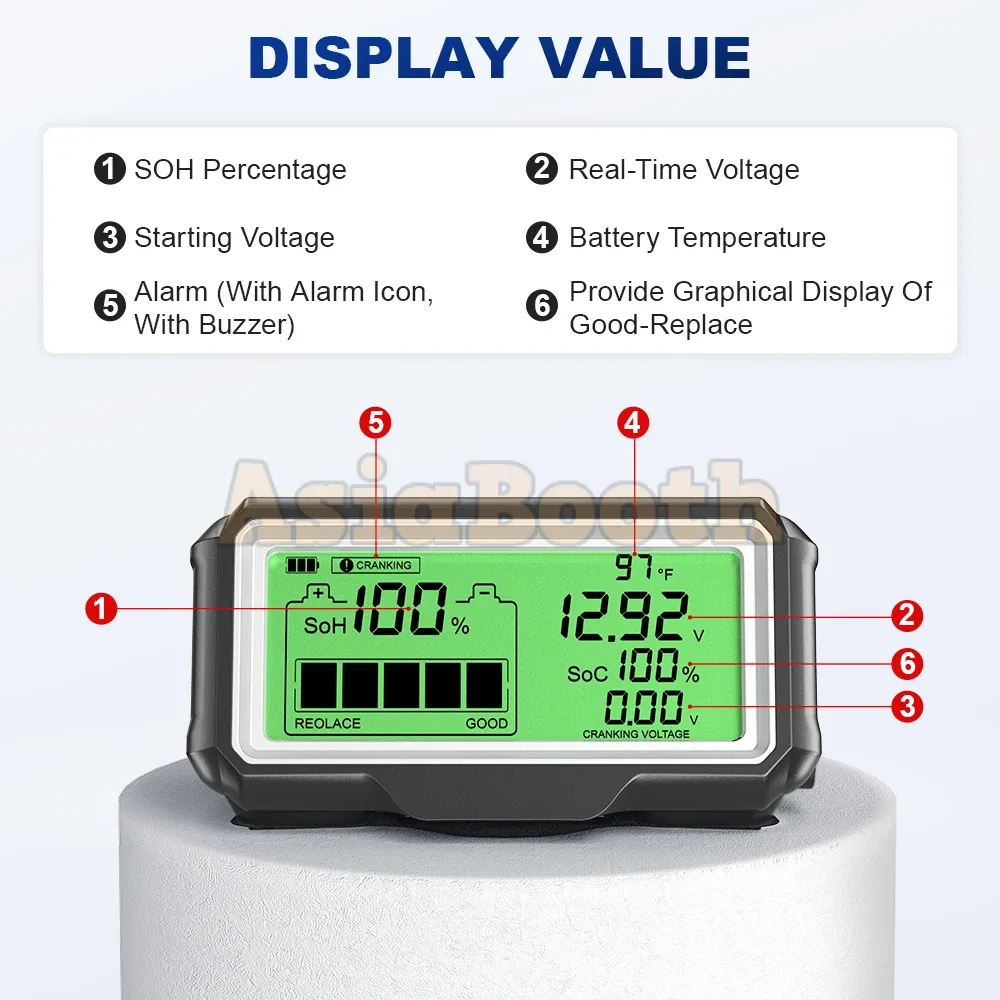 ANCEL BM200 PRO 12V LED Display - Car Battery Monitoring System Health Analyzer Tools