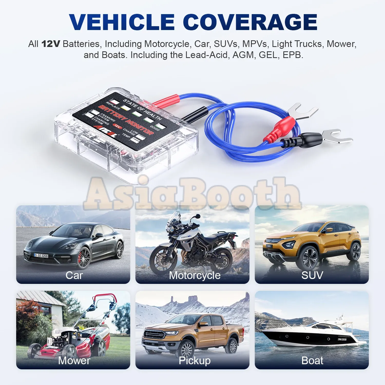 ANCEL BM200 PRO 12V LED Display - Car Battery Monitoring System Health Analyzer Tools